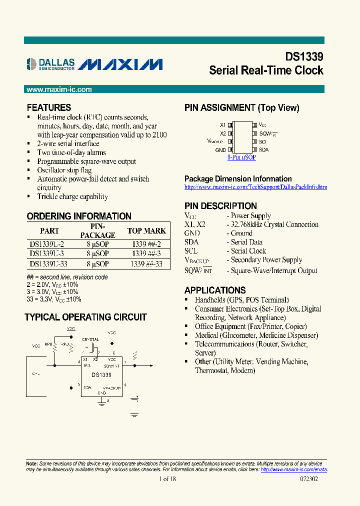 DS1339_229700.PDF Datasheet