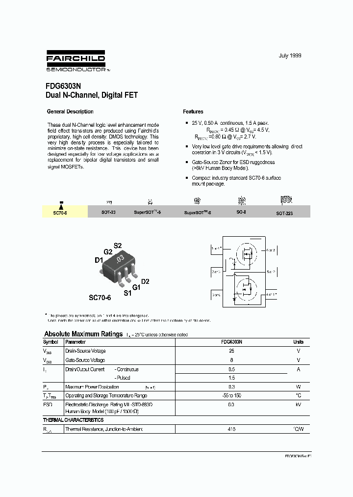 FDG6303_237673.PDF Datasheet