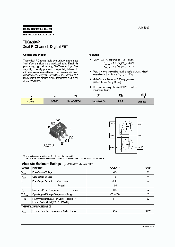 FDG6304_237675.PDF Datasheet
