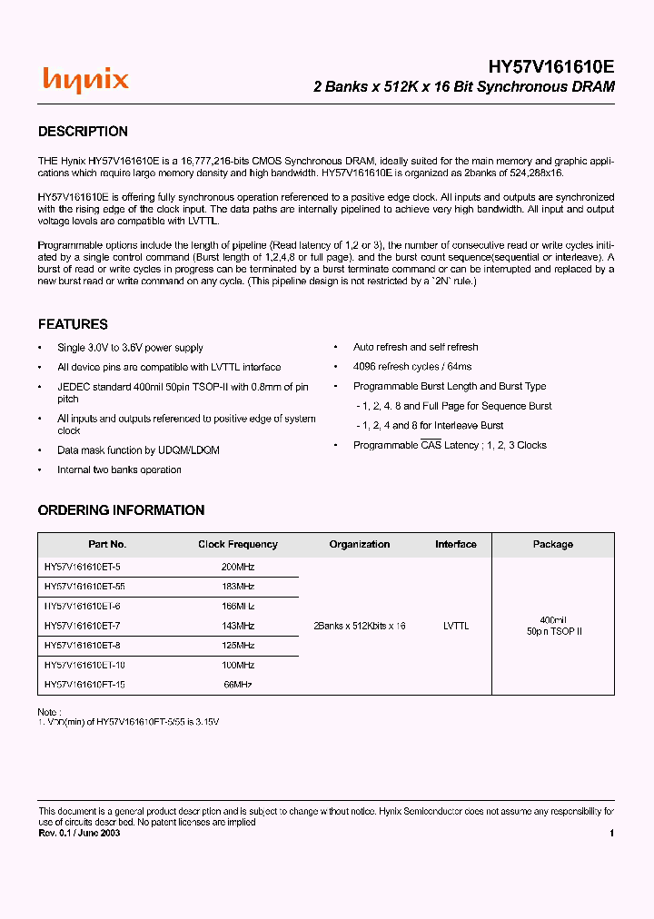 HY57V16161_191874.PDF Datasheet