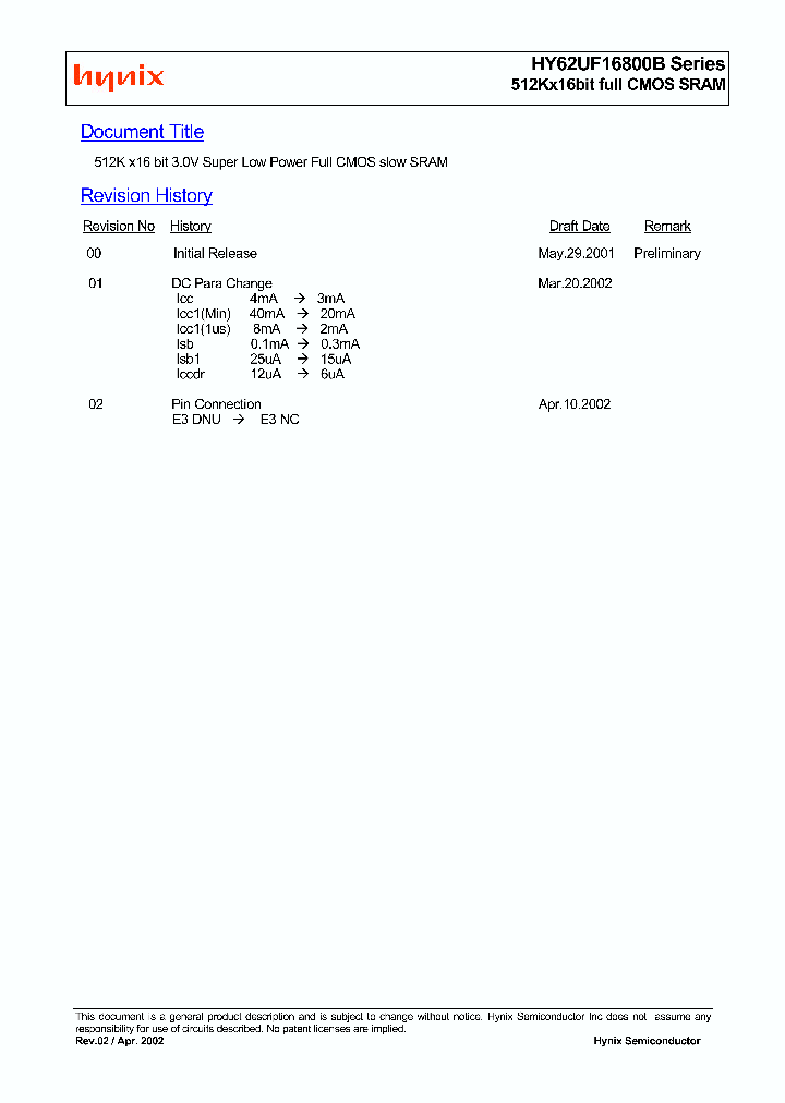 HY62UF1680_185628.PDF Datasheet