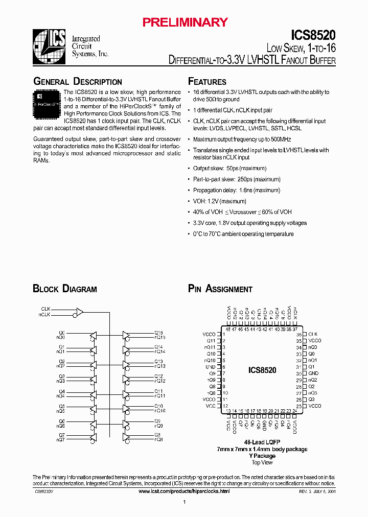 ICS8520_304581.PDF Datasheet