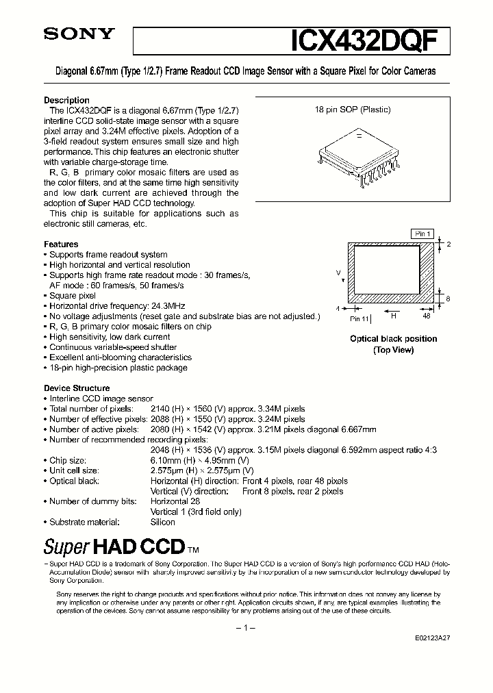 ICX432DQF_225177.PDF Datasheet