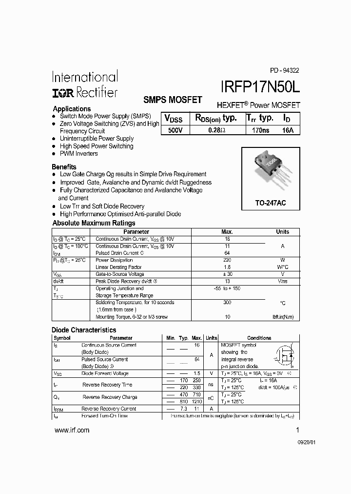 IRFP17N50L_219684.PDF Datasheet