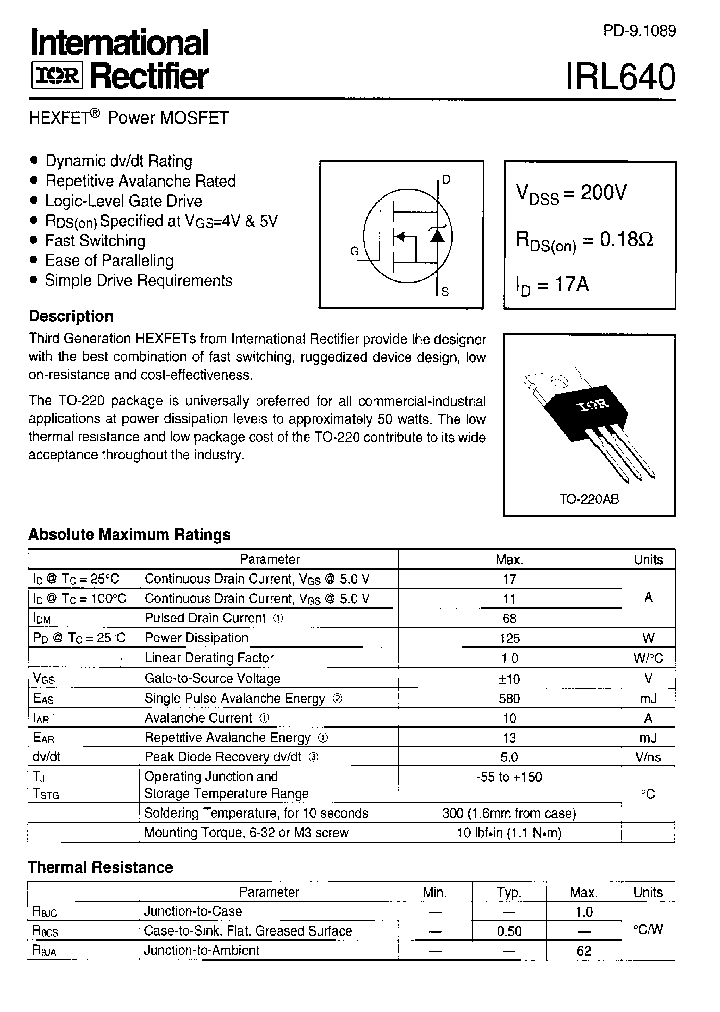 IRL640_229255.PDF Datasheet
