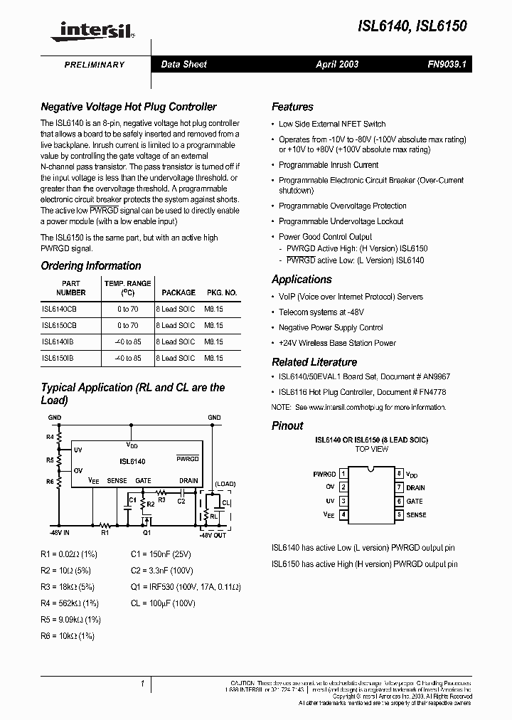 ISL6140_168783.PDF Datasheet