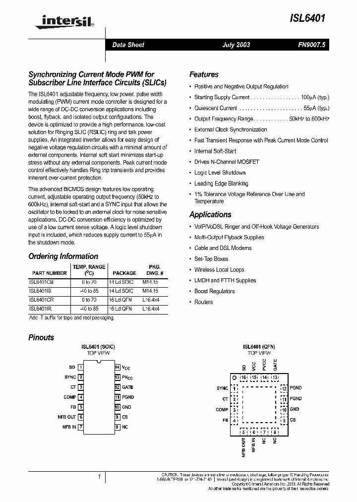 ISL6401CR_174419.PDF Datasheet