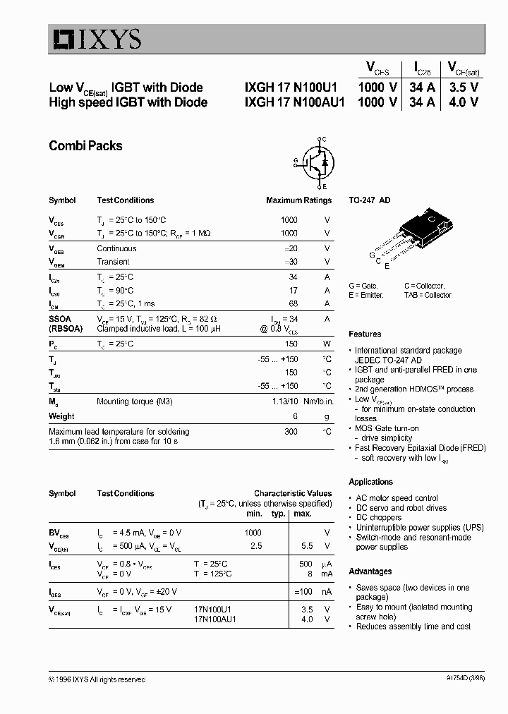 IXGH17N100AU1_248555.PDF Datasheet