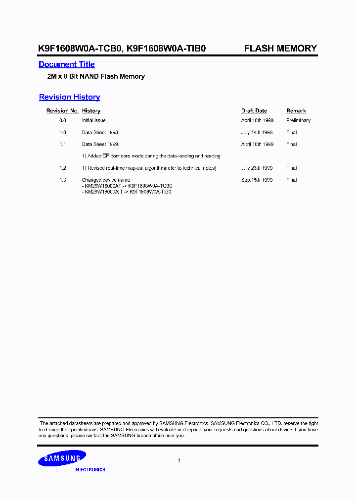K9F1608W0A-_223527.PDF Datasheet