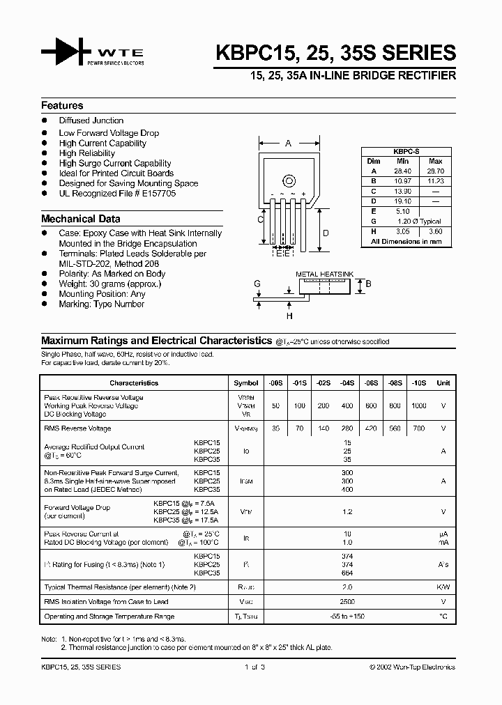 KBPC3501S_119387.PDF Datasheet