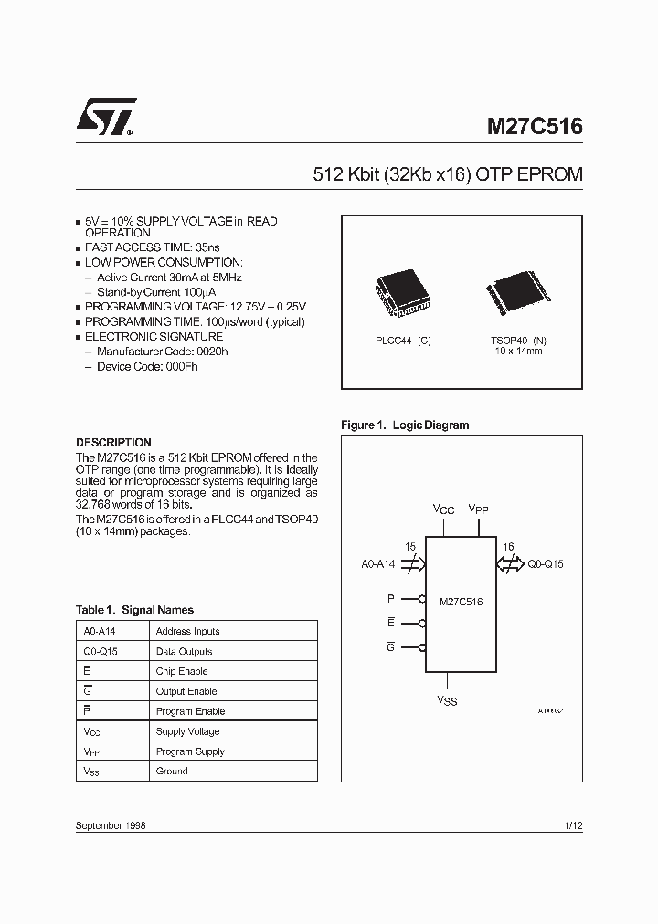 M27C516_237233.PDF Datasheet