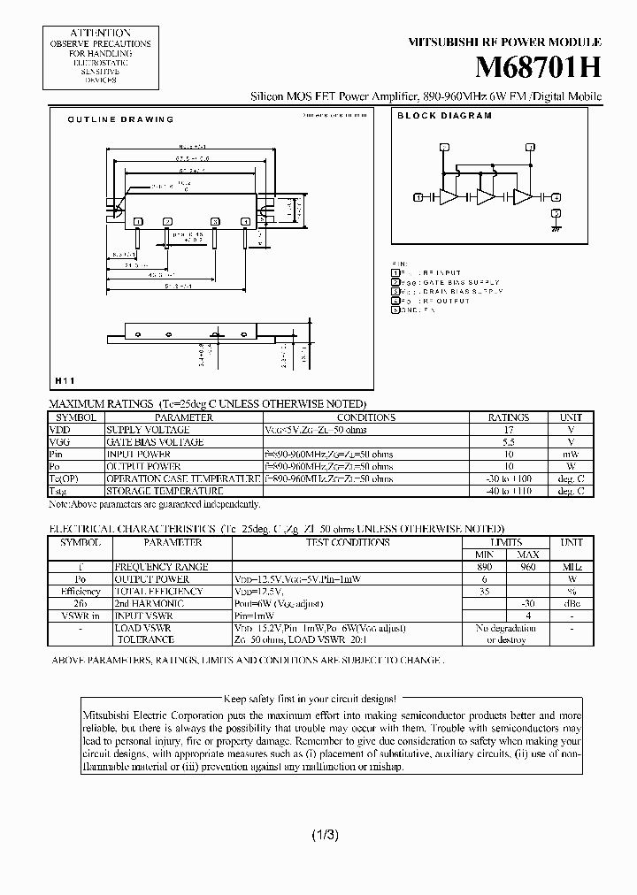 M68701H_229294.PDF Datasheet