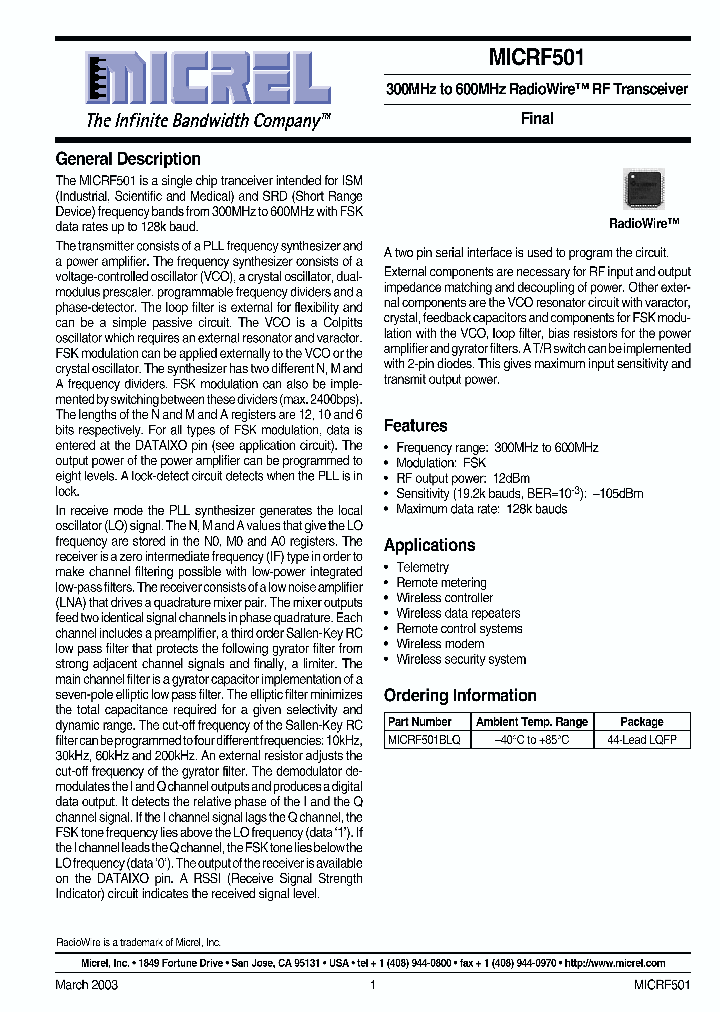 MICRF501_233202.PDF Datasheet