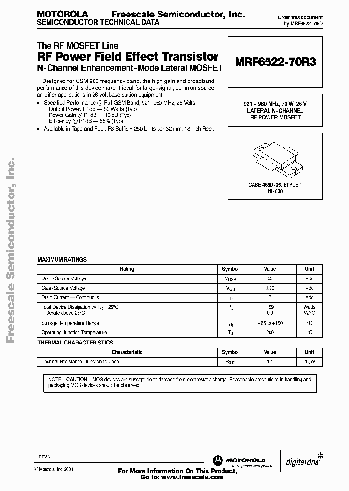 MRF6522-70_216888.PDF Datasheet