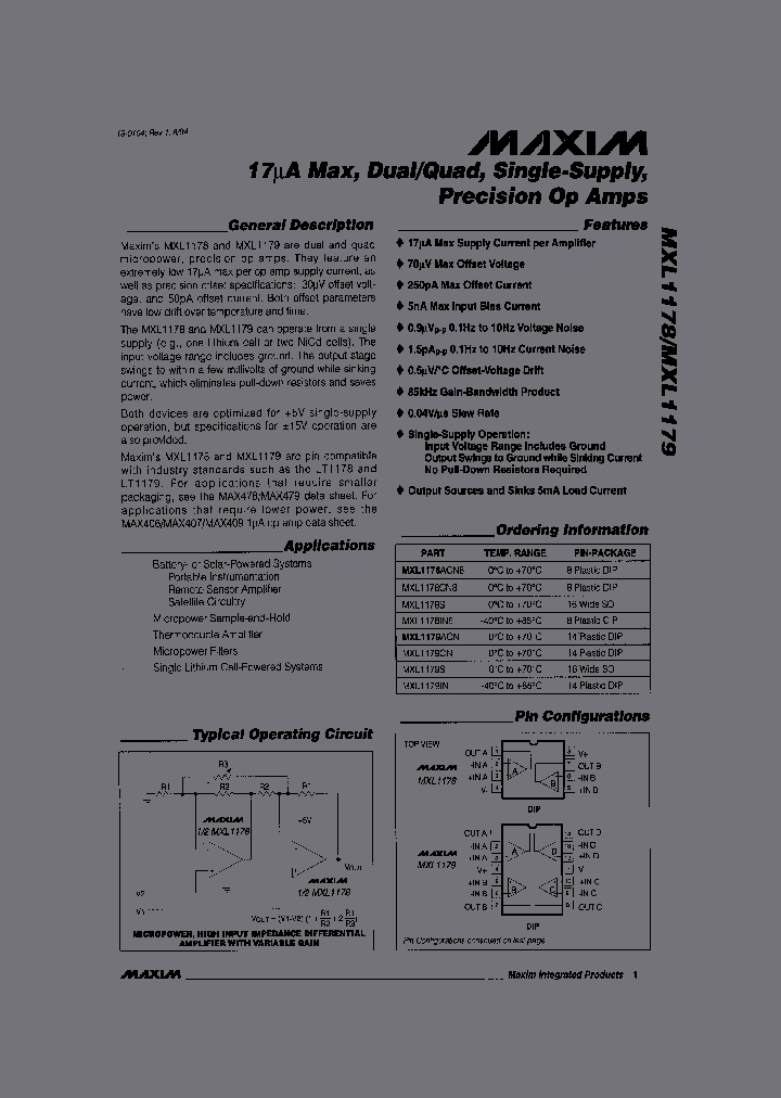 MXL1178-MXL1179_233107.PDF Datasheet