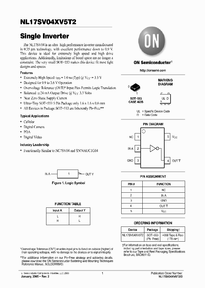 NL17SV04XV5T2_263984.PDF Datasheet