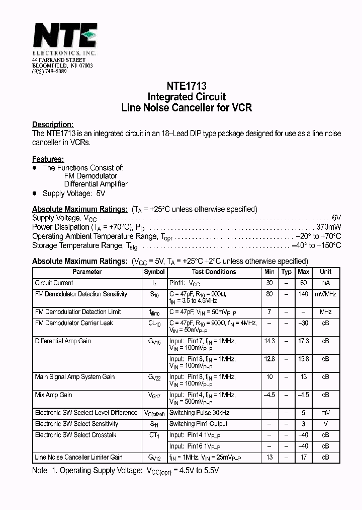 NTE1713_212587.PDF Datasheet