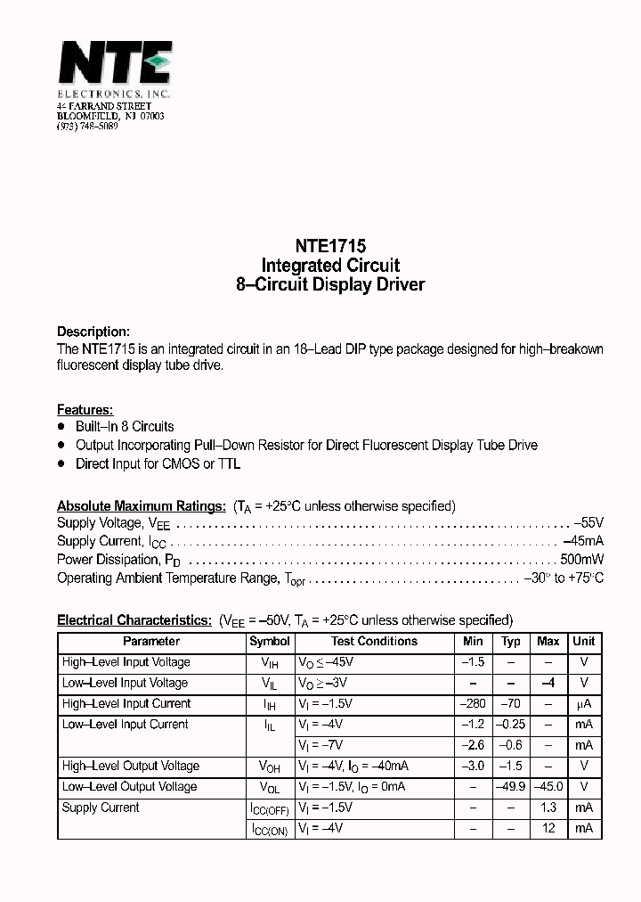 NTE1715_212590.PDF Datasheet