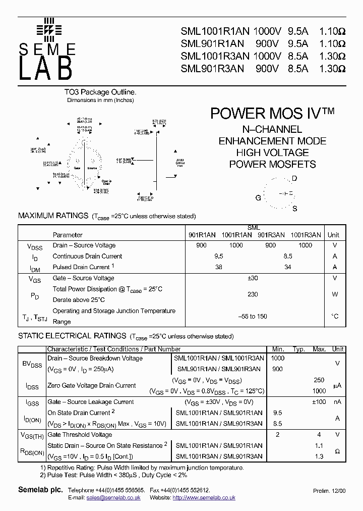 SML1001R1AN_233593.PDF Datasheet