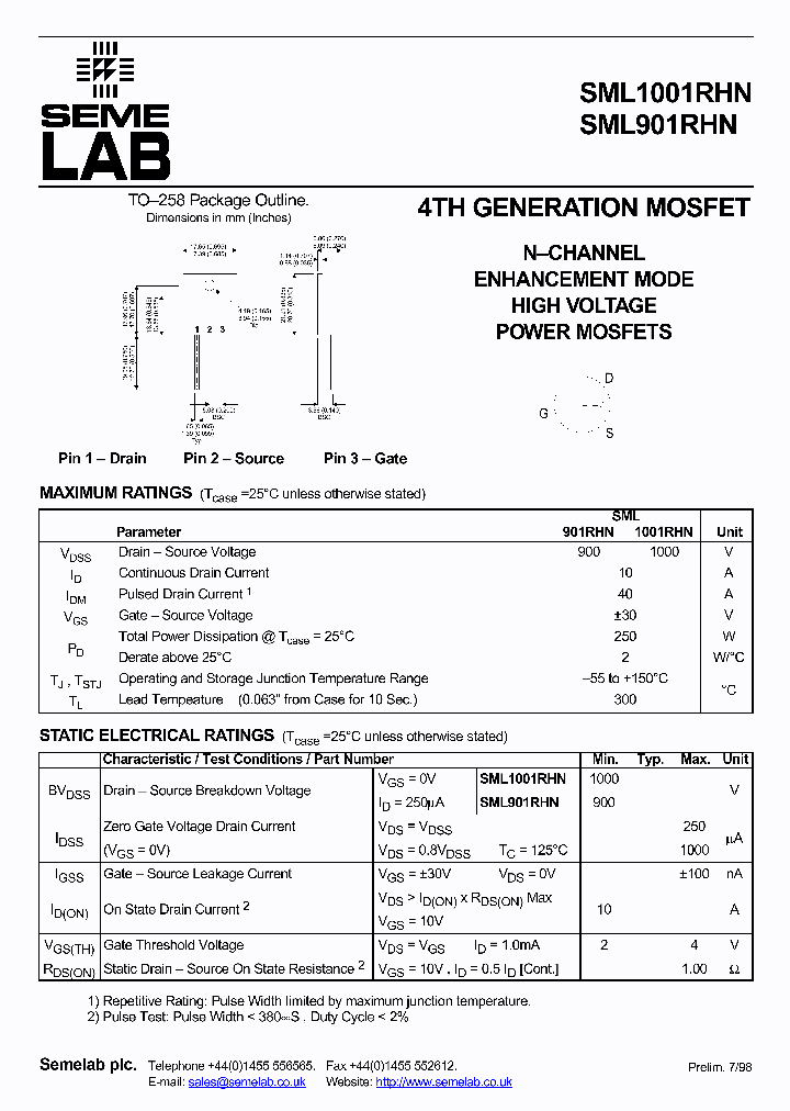 SML1001RHN_233595.PDF Datasheet