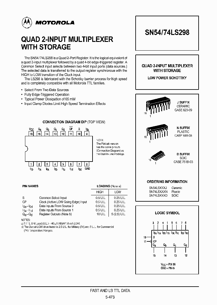 SN54LS298J_232998.PDF Datasheet