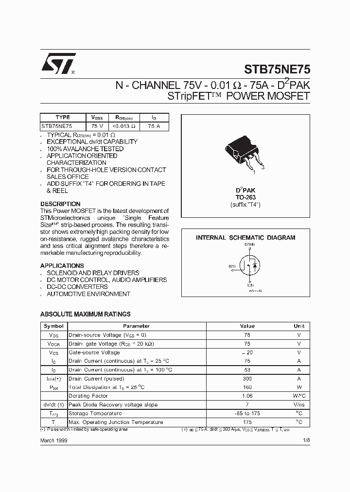 STB75NE75_238239.PDF Datasheet