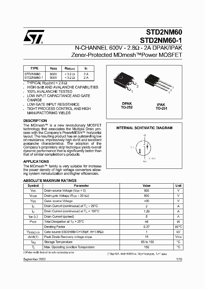 STD2NM60_213561.PDF Datasheet