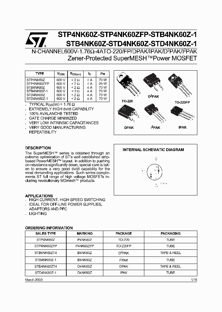 STD4NK60ZT4_213099.PDF Datasheet