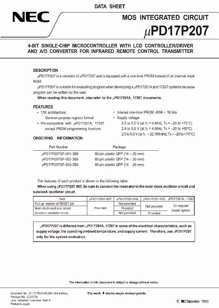 UPD17P207_227615.PDF Datasheet