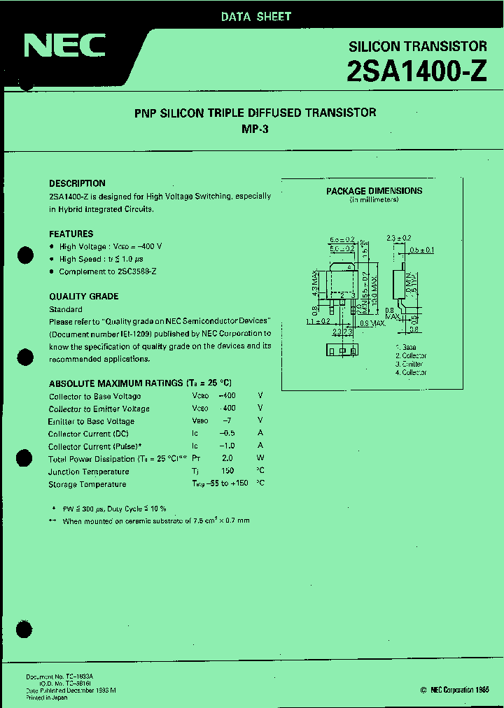2SA1400-Z_382788.PDF Datasheet