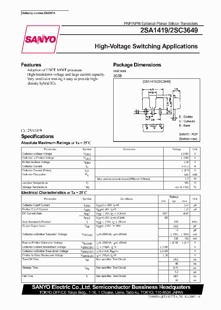2SA1419_346364.PDF Datasheet