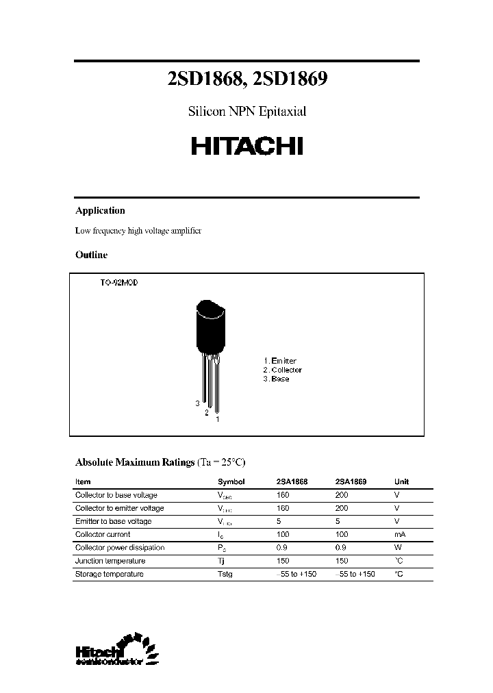 2SD18682SD1869_333038.PDF Datasheet