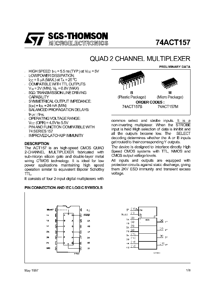 74ACT157M_186120.PDF Datasheet