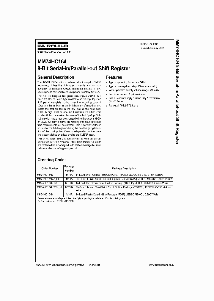74HC164_315060.PDF Datasheet