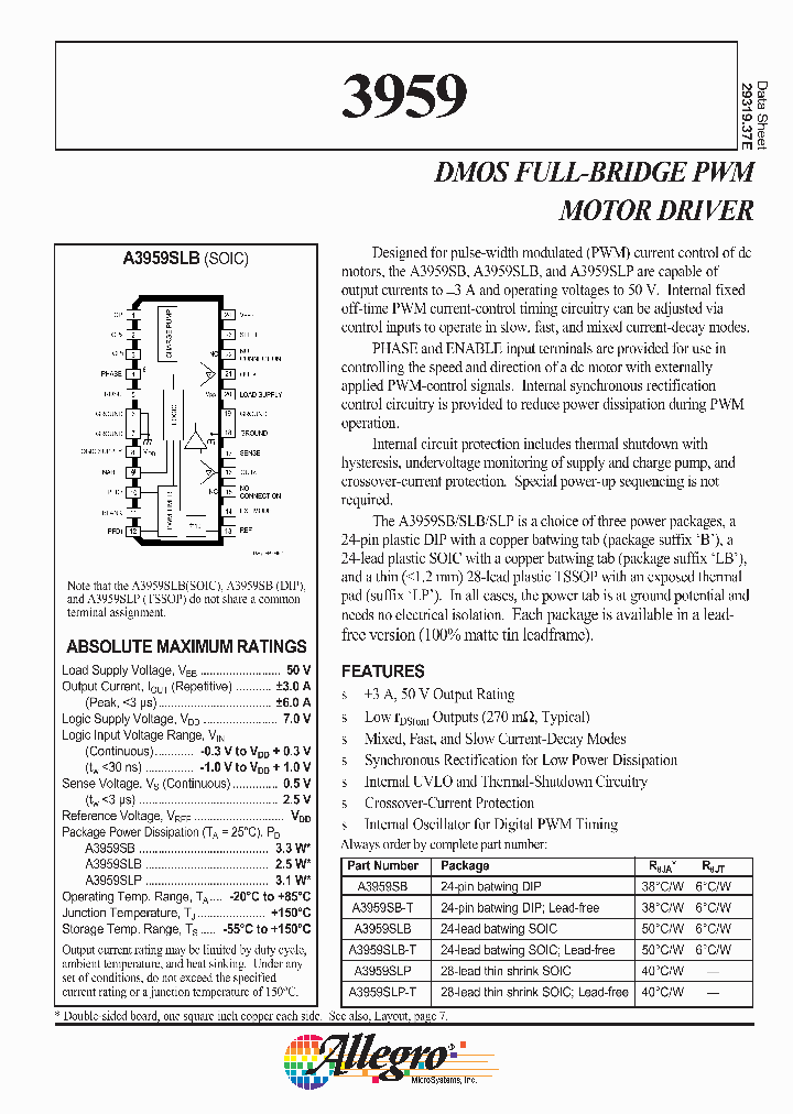 A3959SLP_328444.PDF Datasheet