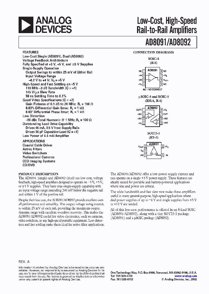 AD8091_334766.PDF Datasheet