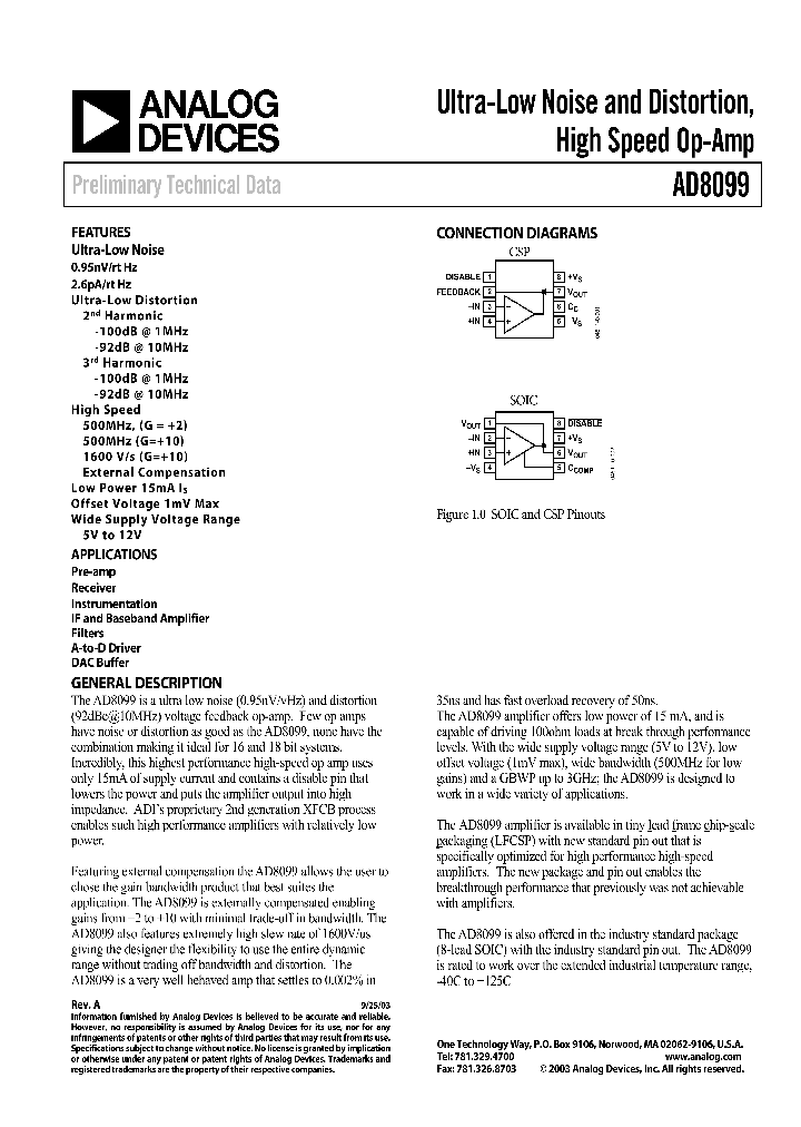 AD8099_200506.PDF Datasheet