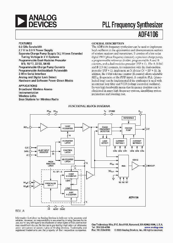 ADF4106_181401.PDF Datasheet