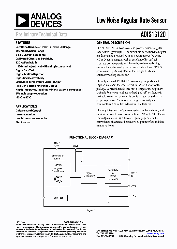 ADIS16120_324332.PDF Datasheet