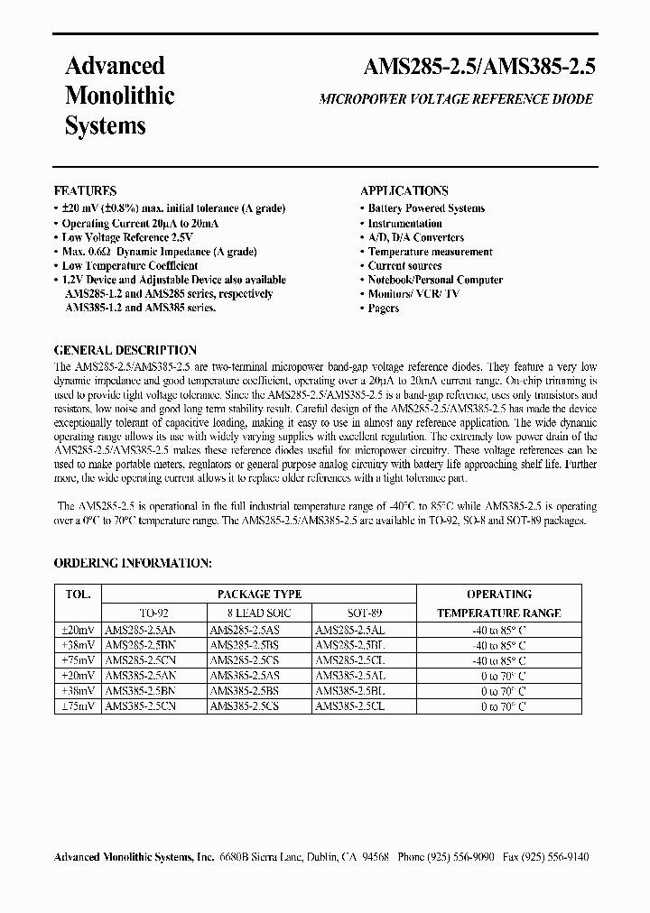 AMS385-25_328620.PDF Datasheet