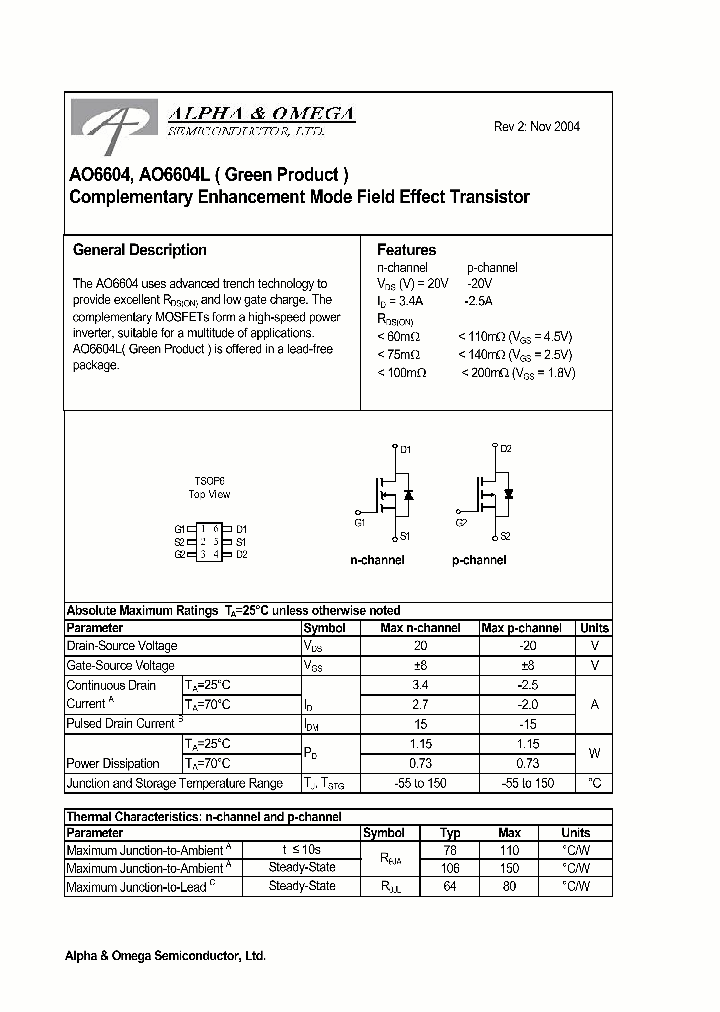 AO6604_383567.PDF Datasheet