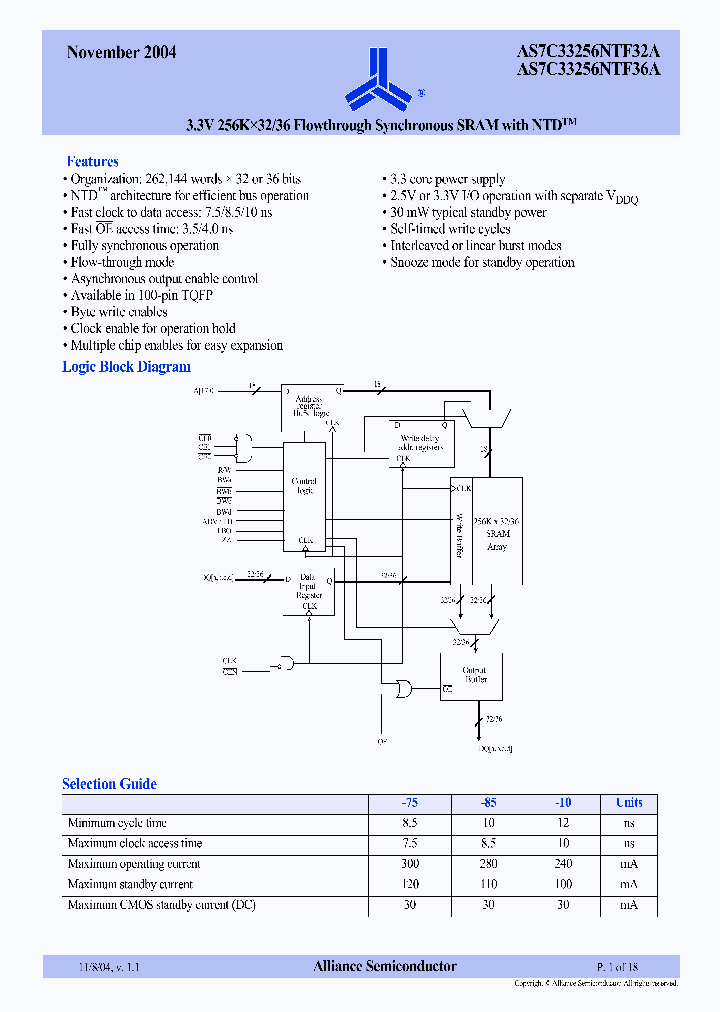 AS7C33256NTF3236A_335999.PDF Datasheet