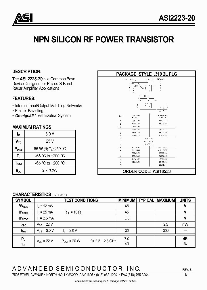 ASI2223-20_362816.PDF Datasheet