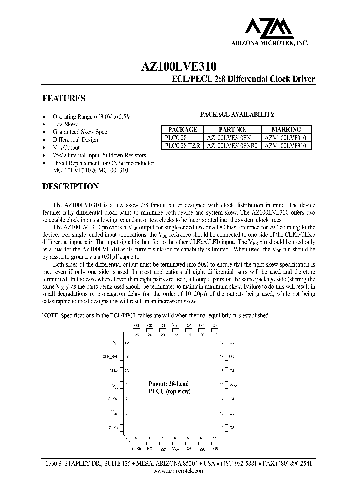 AZ100LVE310_371431.PDF Datasheet