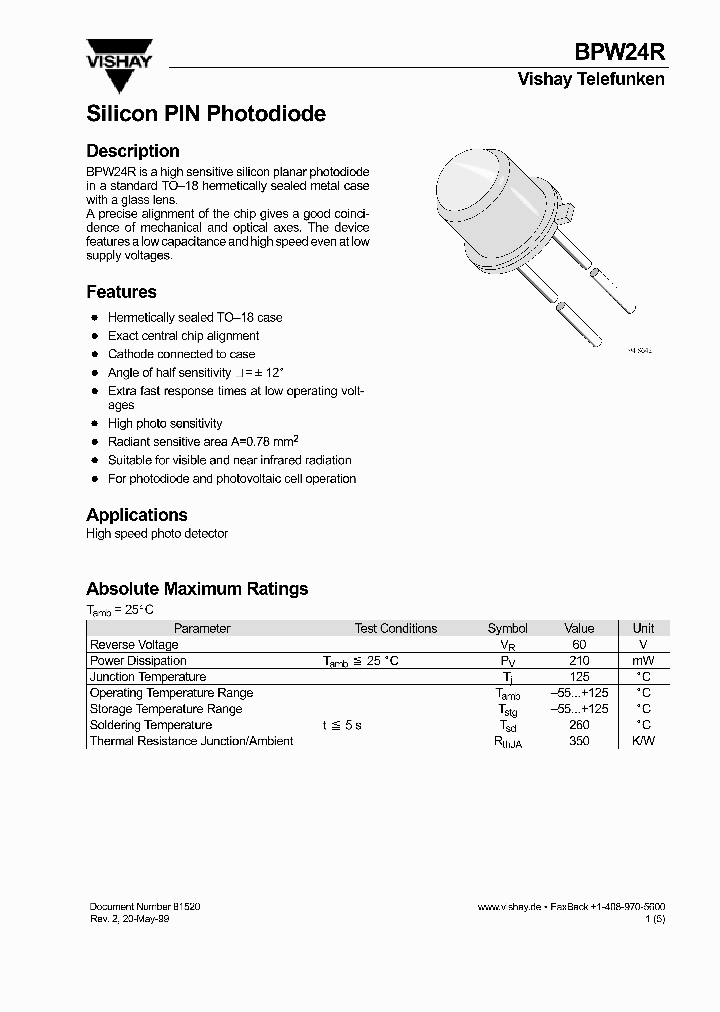BPW24R_323815.PDF Datasheet
