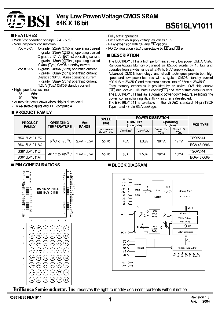 BS616LV1011_203567.PDF Datasheet