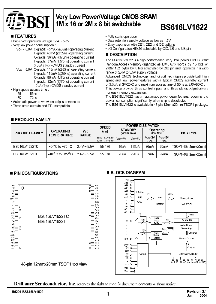 BS616LV1622_348419.PDF Datasheet