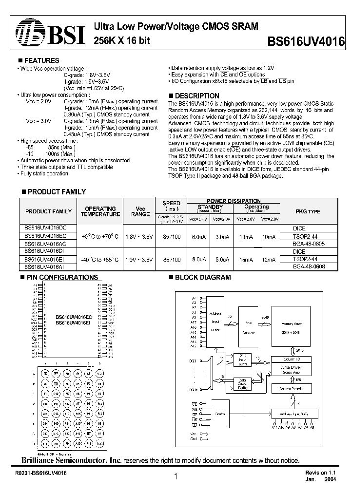 BS616UV4016_318858.PDF Datasheet