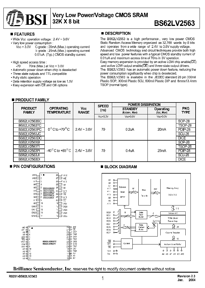 BS62LV2563_341233.PDF Datasheet