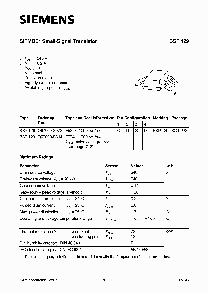 BSP129_101861.PDF Datasheet
